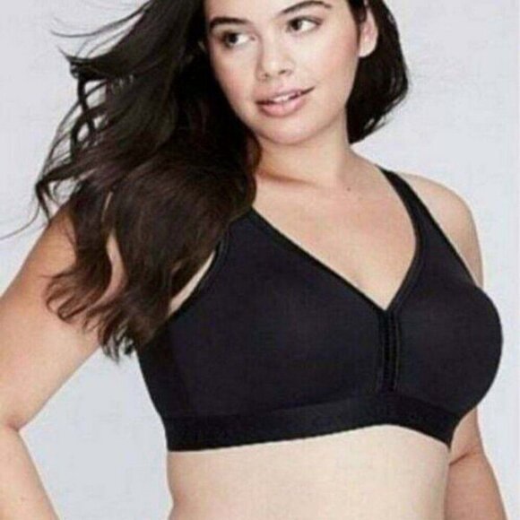 Cacique Lane Bryant Womens Bra Cotton Unlined No Wire Size 40C Black - Picture 5 of 6